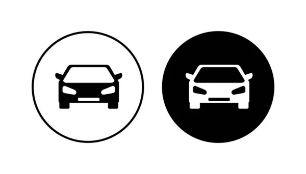 Conjunto Iconos Icono Vector Coche Sedán Pequeño — Vector de stock