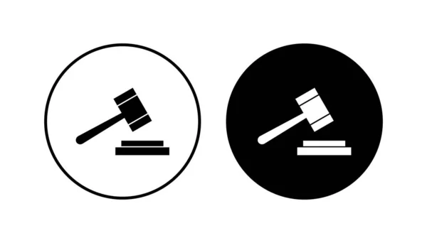 Set Icone Gavel Giudice Gavel Icon Vector Vettore Icona Della — Vettoriale Stock