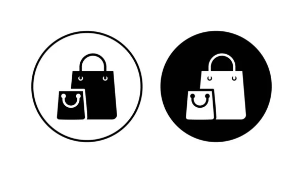 Ensemble Icône Sac Provisions Icône Shopping Vecteur — Image vectorielle