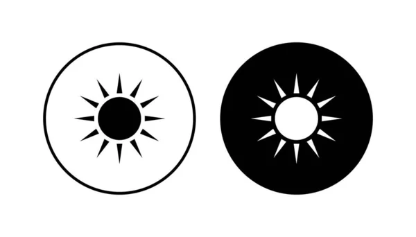Icône Soleil Couchée Vecteur Icône Luminosité — Image vectorielle