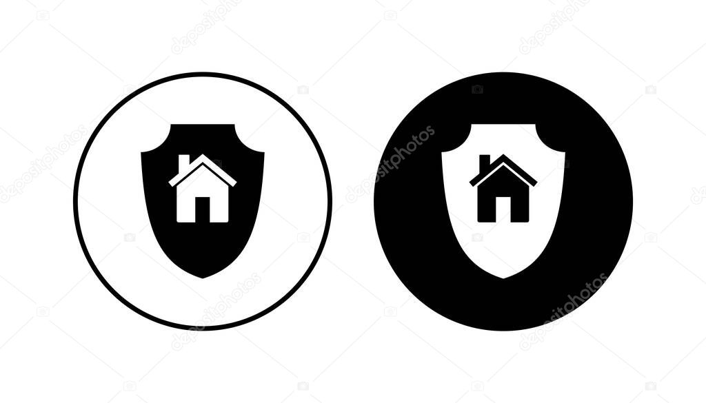 Home insurance icon set. home protection icon