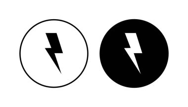 Şimşek simgesi ayarlandı. Elektrik ikon vektörü. Güç simgesi. enerji işareti