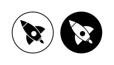 Roket ikonu hazır. Başlangıç simgesi vektörü. 