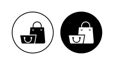Alışveriş poşeti ikonu seti. alışveriş simgesi vektörü