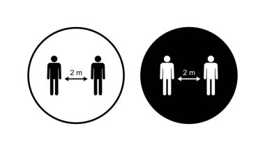 Sosyal uzaklık simgesi ayarlandı. Sosyal uzaklık simgesi. Kendini karantina işareti