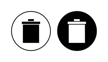 Çöp simgesi seti. Çöp kutusu simgesi. Simge vektörünü sil. çöp