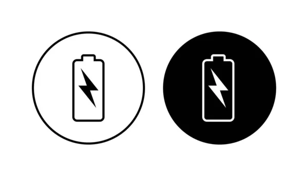Набір Піктограм Батареї Рівень Заряду Батареї Значок Зарядки Акумулятора — стоковий вектор