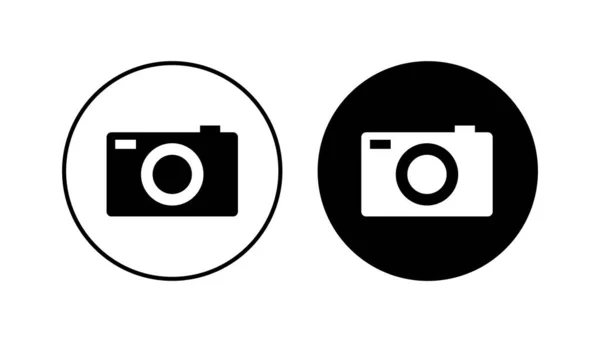 Kamera Ikon Beállítva Fényképezőgép Ikon Fényképezőgép Ikon — Stock Vector