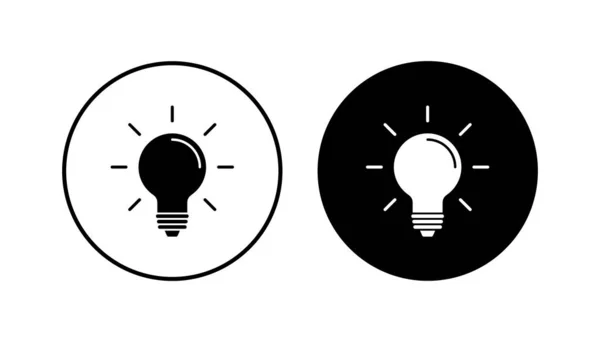 Lamp Icon Set Light Bulb Icon Vector Idea Symbol — Stock Vector