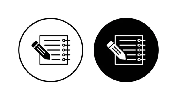 Ikona Poznámky Nastavena Vektor Ikony Notepadu — Stockový vektor