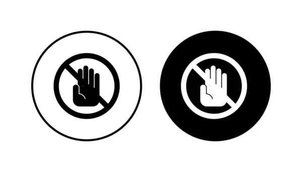 Zestaw Ikon Zatrzymania Zatrzymaj Znak Drogowy Wektor Ikony Zatrzymania Ręki — Wektor stockowy