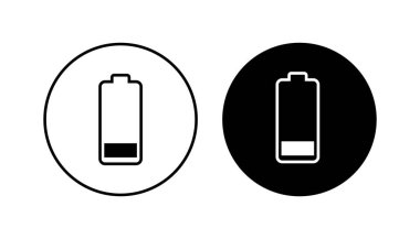 Batarya simgesi ayarlandı. Şarj seviyesi. pil yükleme simgesi