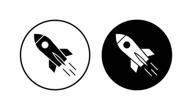 Roket ikonu hazır. Başlangıç simgesi vektörü. 