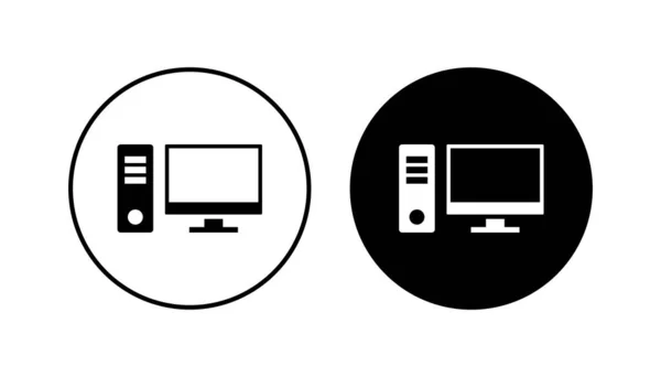 Conjunto Iconos Monitor Computadora Icono Vector — Archivo Imágenes Vectoriales