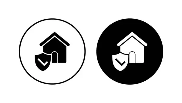 Ikone Der Hausversicherung Gesetzt Hausschutz Ikone — Stockvektor