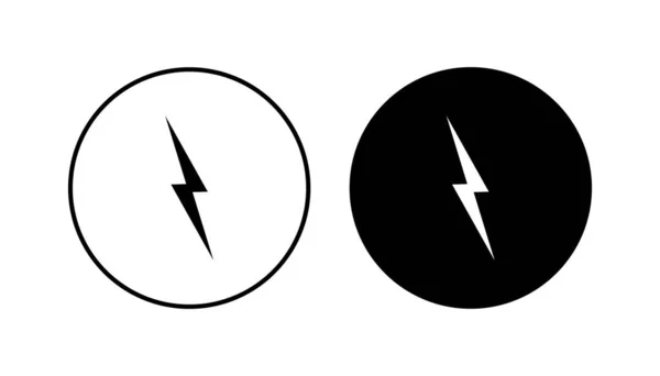 Conjunto Iconos Lightning Vector Icono Eléctrico Icono Poder Señal Energía — Archivo Imágenes Vectoriales