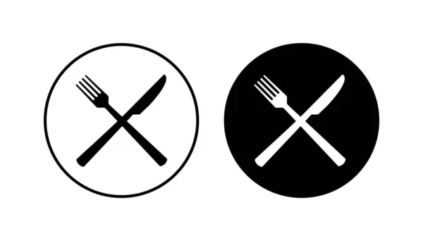 Cuchara Tenedor Icono Conjunto Cuchara Tenedor Cuchillo Vector Icono Icono — Archivo Imágenes Vectoriales