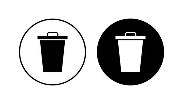 Conjunto Iconos Basura Icono Cubo Basura Eliminar Vector Icono Basura — Archivo Imágenes Vectoriales