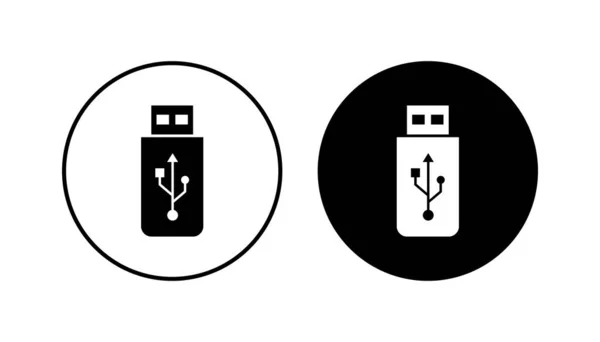 Usb Icon Gesetzt Flash Disk Icon Vektor — Stockvektor