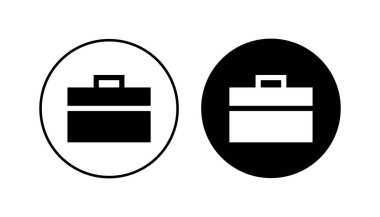 Evrak çantası simgesi seti. Bavul simgesi. bagaj sembolü.