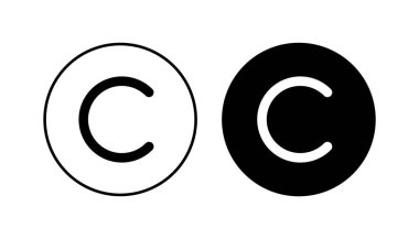 Telif hakkı simgesi seti. telif hakkı sembolleri