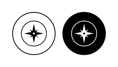 Pusula simgesi ayarlandı. ok pusula simgesi vektörü