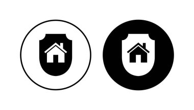 Ev sigortası ikonu. ev koruma simgesi