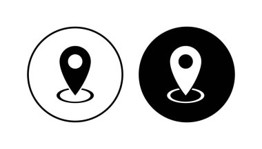 Pin simgesi ayarlandı. Konum simgesi vektörü. hedef simgesi. harita iğnesi