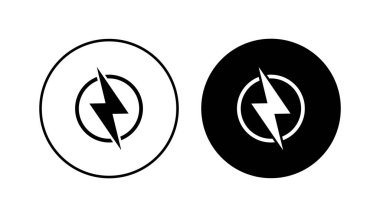 Güç simgesi ayarlandı. Güç Düğmesi Simgesi. Elektrik gücü.