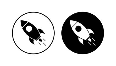 Roket ikonu hazır. Başlangıç simgesi vektörü. 