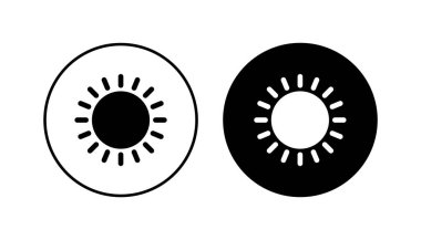 Güneş ikonu ayarlandı. Parlaklık Simgesi vektörü