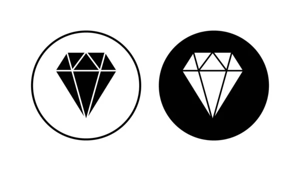 Juego Iconos Diamante Diamante Gemas Vector Icono — Vector de stock