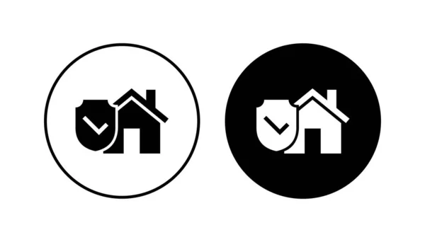 Ikone Der Hausversicherung Gesetzt Hausschutz Ikone — Stockvektor