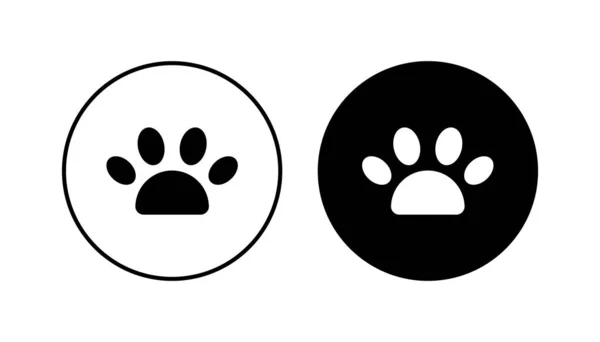 Conjunto Iconos Pata Pata Icono Impresión Vector Pata Perro Gato — Vector de stock