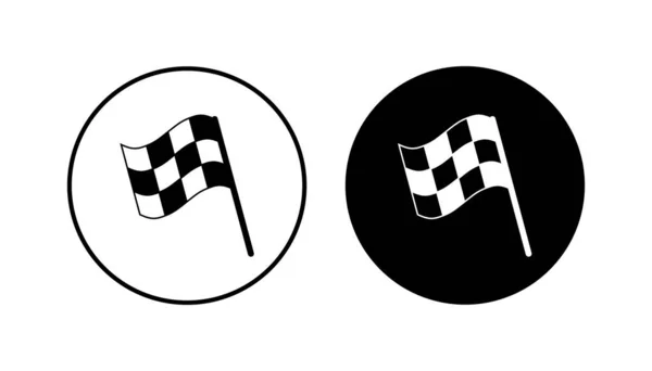 Racing Flagga Ikon Set Ras Flagga Ikon Checkered Racing Flagga — Stock vektor