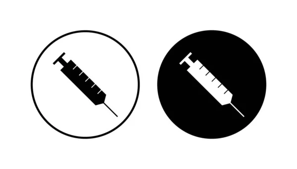 Syringe Ikon Set Ikon För Injektion Vektor — Stock vektor