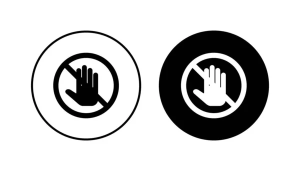 Detener Conjunto Iconos Detener Señal Tráfico Mano Stop Icono Vector — Vector de stock