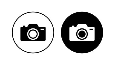 Kamera simgesi ayarlandı. Fotoğraf makinesi simgesi. kamera fotoğrafçılık simgesi.