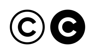 Telif hakkı simgesi seti. telif hakkı sembolleri