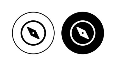 Pusula simgesi ayarlandı. ok pusula simgesi vektörü