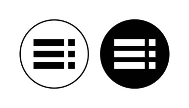 Menü Simgesi ayarlandı. Web menü simgesi. Hamburger menüsü sembolü