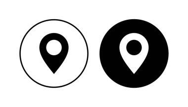 Pin simgesi ayarlandı. Konum simgesi vektörü. hedef simgesi. harita iğnesi