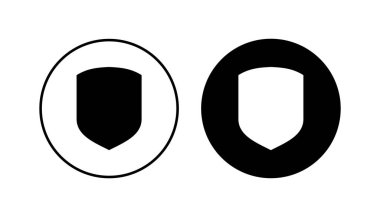 Kalkan simgesi ayarlandı. Koruma ikonu vektörü. Güvenlik vektör simgesi