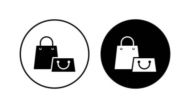 Alışveriş poşeti ikonu seti. alışveriş simgesi vektörü