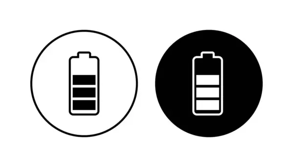 Batterie Symbol Gesetzt Batterieladestand Akkuladesymbol — Stockvektor