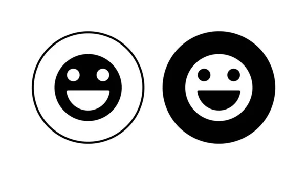 Ícone Sorriso Definido Ícone Emoticon Sorriso Feedback — Vetor de Stock