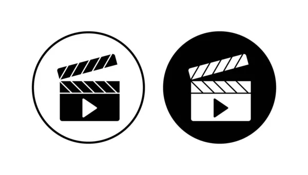 Σύνολο Εικονιδίου Βίντεο Διάνυσμα Εικονιδίου Κάμερας Βίντεο Σινεμά Κινηματογράφος — Διανυσματικό Αρχείο
