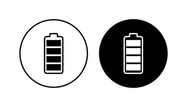 Batarya simgesi ayarlandı. Şarj seviyesi. pil yükleme simgesi