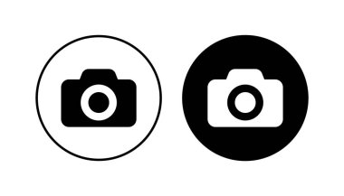 Kamera simgesi ayarlandı. Fotoğraf makinesi simgesi. kamera fotoğrafçılık simgesi.