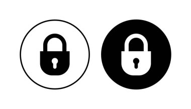 Kilit simgesi ayarlandı. Asma kilit ikon vektörü. Şifreleme simgesi. Güvenlik sembolü